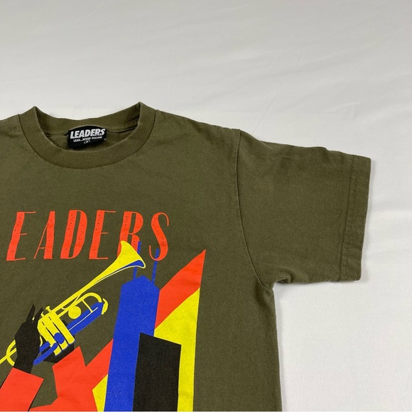 LEADERS 1354 CHICAGO LDRS "DECO" TEE SHIRT Green Made In USA Size:Small - Picture 13 of 16